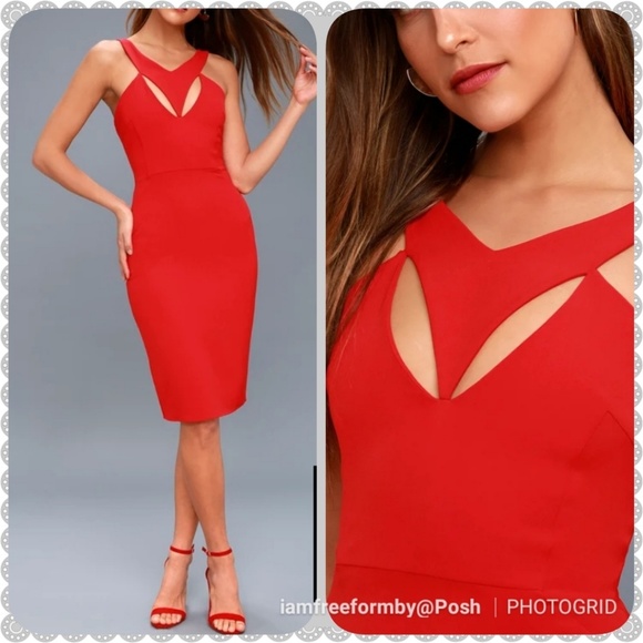 Lulu's "Ardent Red" Bodycon - Picture 2 of 7